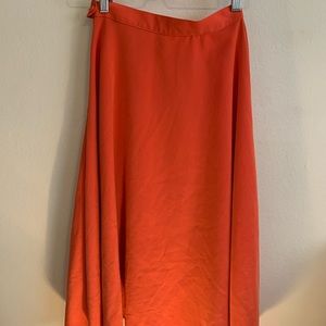 High-waisted orange skirt
